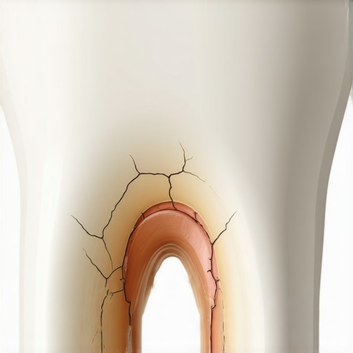 A detailed view showing the difference between healthy tooth enamel and surface erosion caused by abrasive toothpaste.