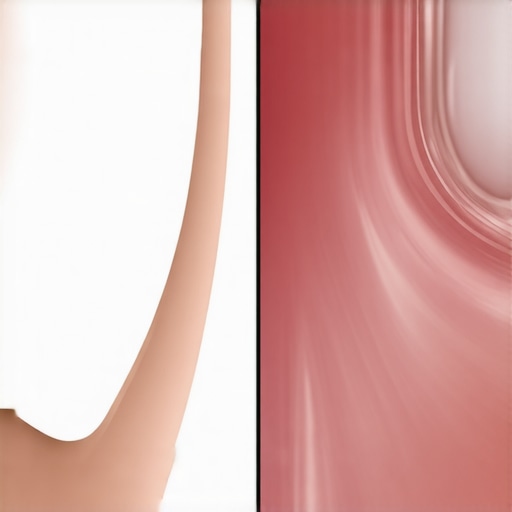 Detailed view showing the interface between dental bonding resin and natural tooth enamel.