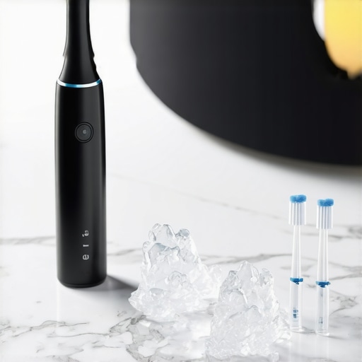 A selection of professional dental tools including an electric toothbrush and water flosser for maintaining a healthy smile.