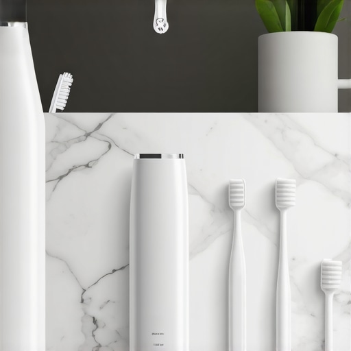 Professional-grade home dental cleaning tools including a water flosser and electric toothbrush.
