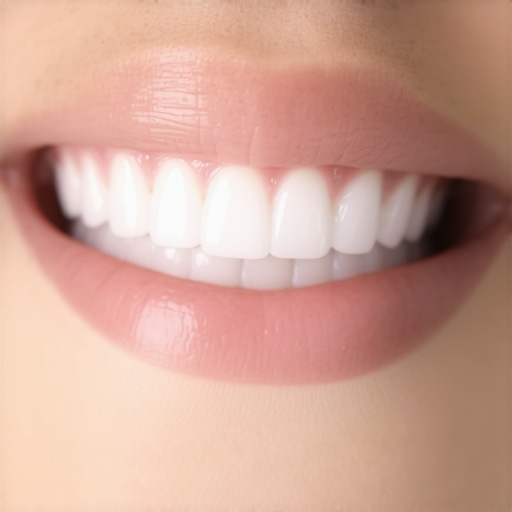A modern water flosser cleaning around clear aligners for better hygiene.