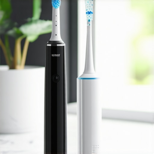 High-tech electric toothbrush and water flosser for dental care