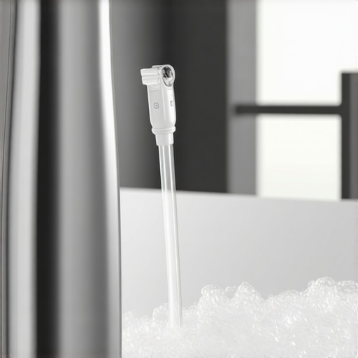 Modern Water Flosser for Sensitive Gums A sleek cordless water flosser being used for gentle oral irrigation and gum health.