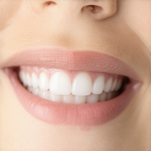 Close up of child's jagged permanent teeth showing mamelons