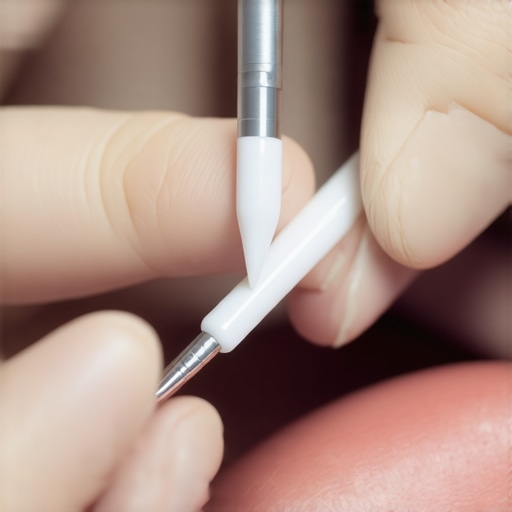 Precision Dental Bonding for Discoloration A dentist applying white resin bonding to a tooth to cover stains and protect sensitive enamel.