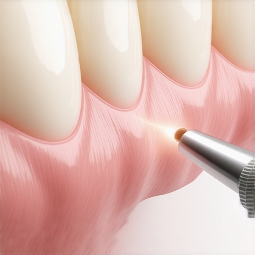 A high-tech digital scanner being used to map the texture of dental crowns.