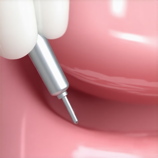 A dentist applying composite resin to repair a chipped front tooth.
