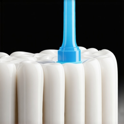 Professional Orthodontic Cleaning Tools A water flosser with an orthodontic tip cleaning a tooth with a spacer