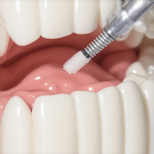 Proper Dental Bridge Maintenance Technique Gentle cleaning technique for a dental bridge using a threader.
