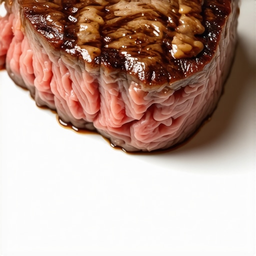 Properly Sliced Steak for Dental Safety A steak cut into tiny pieces to protect a temporary dental crown during a meal.