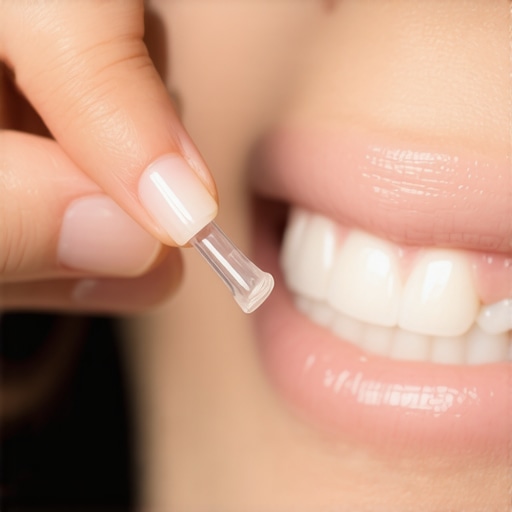 Properly rolling orthodontic wax A hand rolling a small ball of orthodontic wax for application on dental brackets.