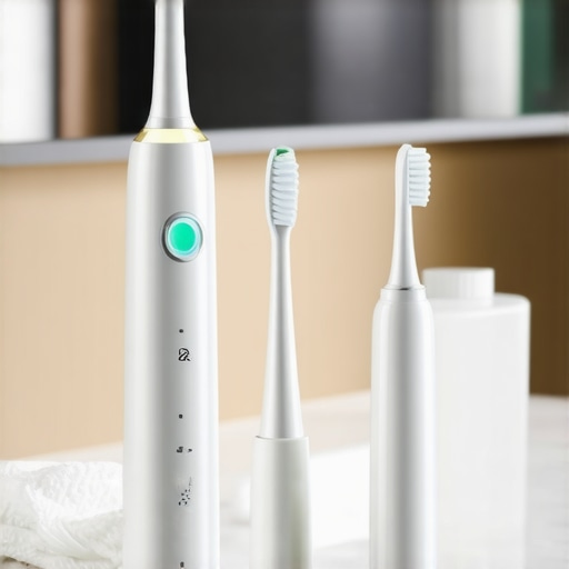 High-tech toothbrush and water flosser for dental maintenance