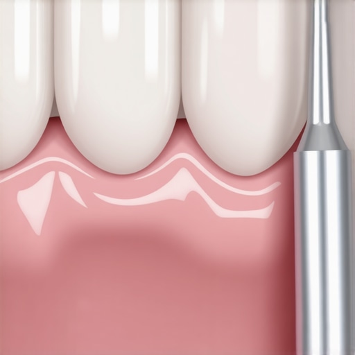Temporary Crown Marginal Integrity Macro view of a temporary dental crown and gumline margin