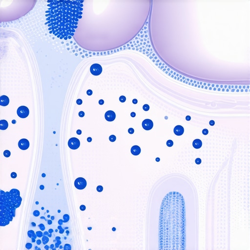 Extreme close-up of bacteria on tooth enamel.