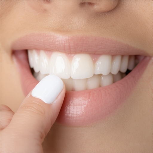A person applying desensitizing toothpaste directly to a sensitive tooth to block pain signals.