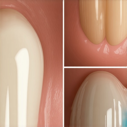 Comparison of healthy tooth enamel and thin translucent enamel showing grey discoloration.