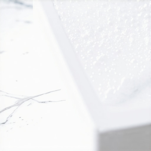 A modern ultrasonic cleaner with clear aligners being cleaned by sound waves on a bathroom counter.