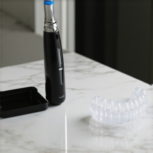 Ultrasonic Cleaner for Invisalign Trays A modern ultrasonic dental cleaning device for maintaining clear aligners